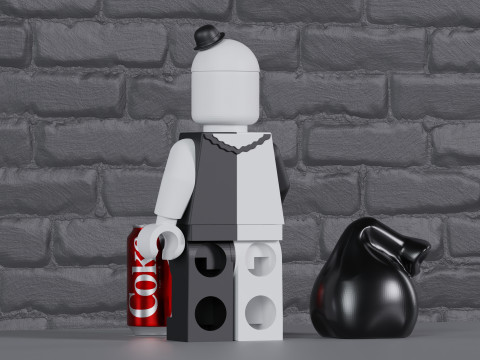Lego Art the Clown Maxifig - Fully Articulated 3D Print Model