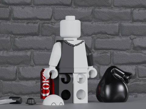 Lego Art the Clown Maxifig - Fully Articulated 3D Print Model