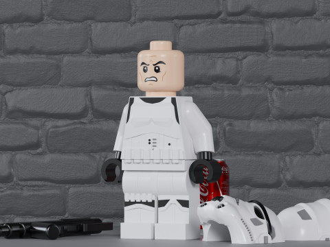 Stormtrooper Lego Maxifig - Fully Articulated Model do druku 3D