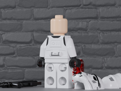 Stormtrooper Lego Maxifig - Fully Articulated Model do druku 3D