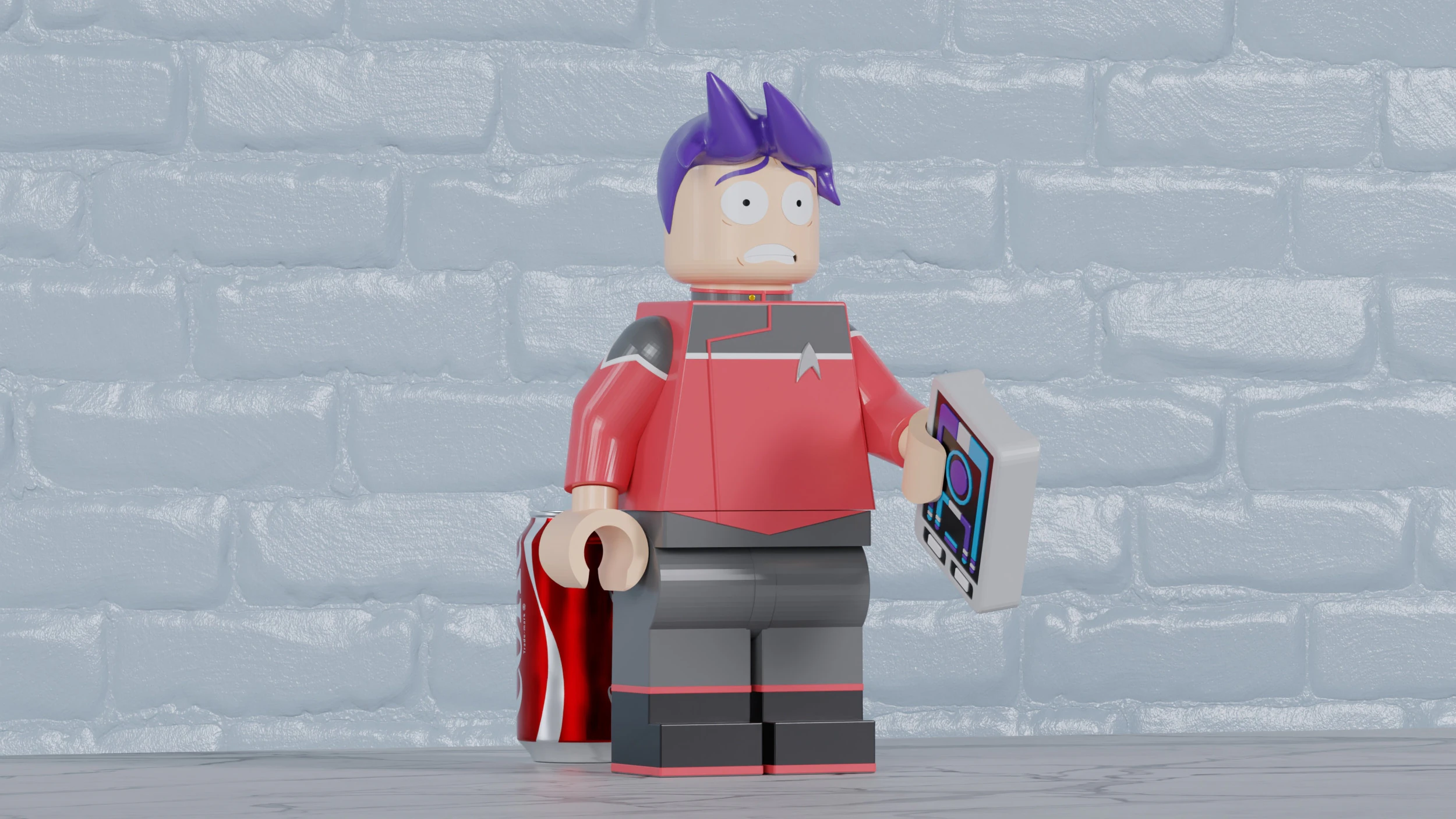 Bradward Boimler Lego Maxifig - Fully Articulated 3D Print Model .c4d .max .obj .3ds .fbx .stl .blend 