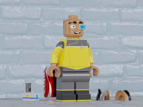 Samanthan Rutherford Lego Maxifig - Fully Articulated 3D Print Model