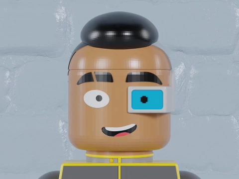 Samanthan Rutherford Lego Maxifig - Fully Articulated 3D Print Model