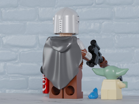 Lego Din Djarin MaxifigFully Articulated Modèles 3D en vedette