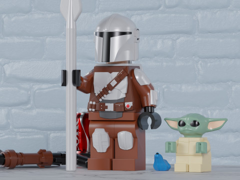 Lego Din Djarin MaxifigFully Articulated Modèles 3D en vedette