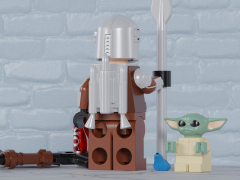 Lego Din Djarin MaxifigFully Articulated Modèles 3D en vedette