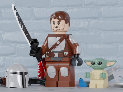 Lego Din Djarin MaxifigFully Articulated Modèles 3D en vedette