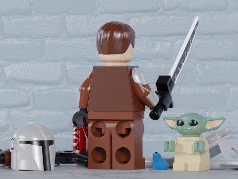 Lego Din Djarin MaxifigFully Articulated Modèles 3D en vedette