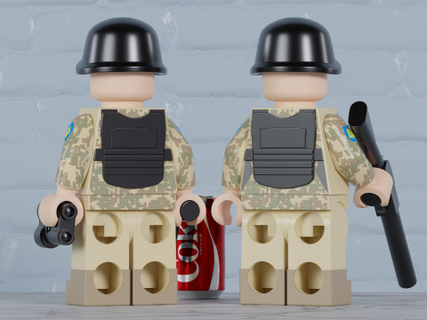 Lego Ukrainian Soldiers MaxifigFully Articulated Modelo de Impressão 3D