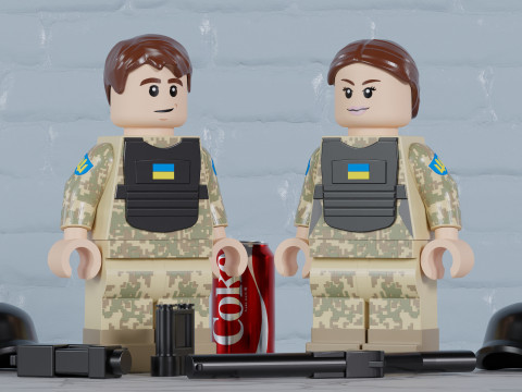 Lego Ukrainian Soldiers MaxifigFully Articulated Modelo de Impressão 3D