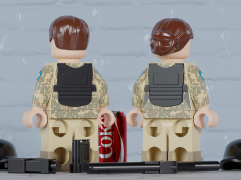 Lego Ukrainian Soldiers MaxifigFully Articulated Modelo de Impressão 3D