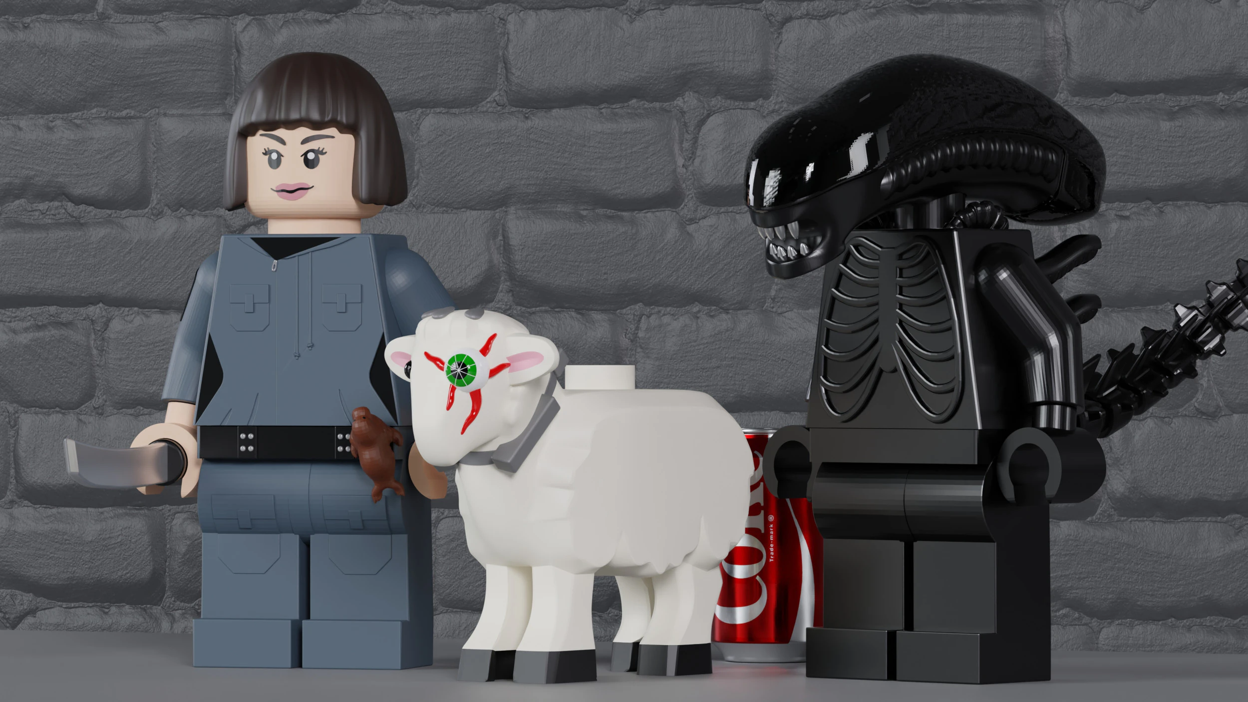 Alien Earth Lego Maxifig Play Set - Fully Articulated 3D Print Model .c4d .max .obj .3ds .fbx .stl .blend 