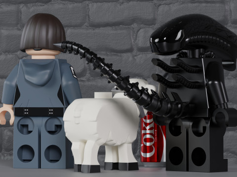 Alien Earth Lego Maxifig speelset - Volledig geleed 3D printmodel