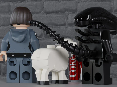 Alien Earth Lego Maxifig Play Set - Fully Articulated 3D Print Model
