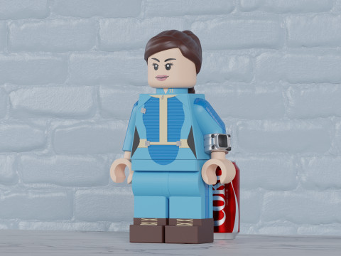 Lucy MacLean Vault Lego Maxifig - Fully Articulated 3D Print Model
