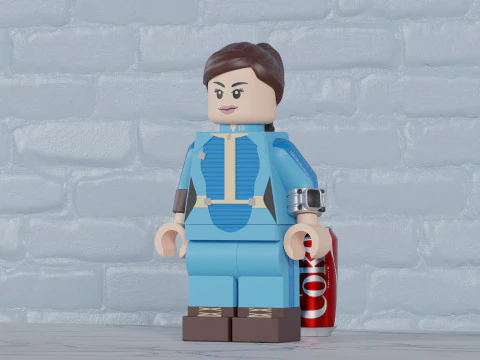 루시 맥클린 볼트 레고 맥시피그 - 완전 관절식 3D 프린트 모델