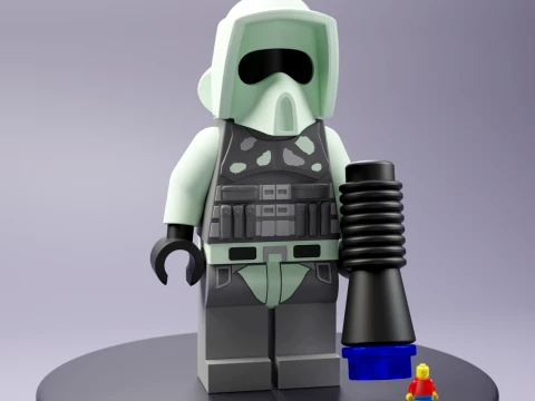 Kashyyyk Scout Trooper Lego Maxifig - Fully Articulated Modèles 3D en vedette