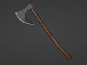 viking steel axe pbr low-poly game ready free low-poly 3D Model