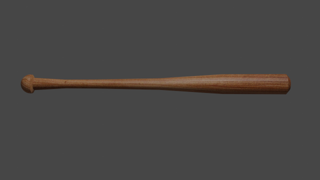 baseball bat low-poly game ready 3D Model .c4d .max .obj .3ds .fbx .stl .blend 