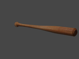 baseball bat low-poly game ready 3D Model