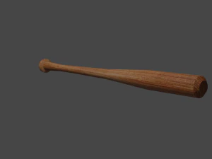 baseball bat low-poly game ready 3D Model
