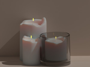 3d burning candels 3D 模型