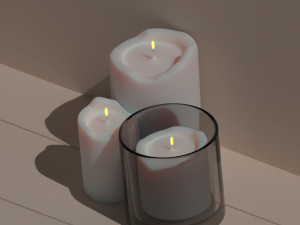 3d burning candels 3D 模型