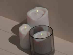 3d burning candels 3D Model