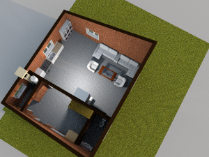red brick house 8x9 3D Model