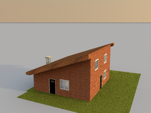 red brick house 8x9 3D Model