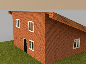 red brick house 8x9 3D 模型