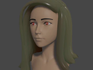 t&ecirc;te de fille Modèle 3D