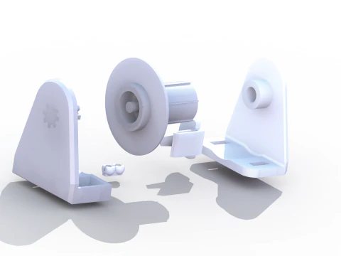 Un juego de piezas para persianas enrollables. Modelo de impresión 3D