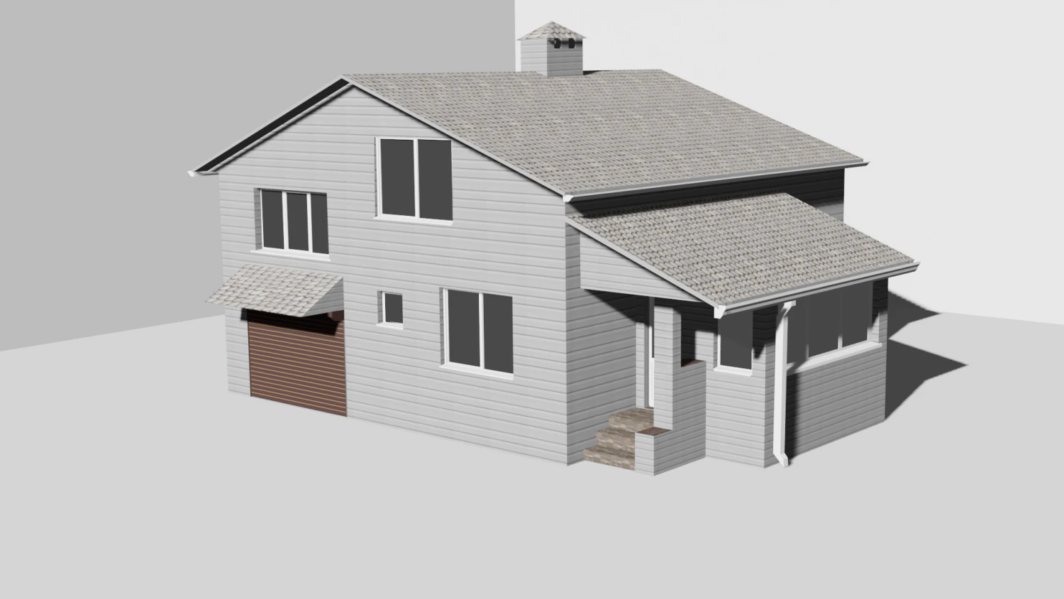 real house model 3D Model .c4d .max .obj .3ds .fbx .stl .blend 