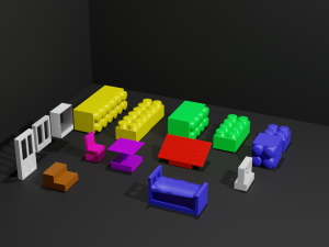 constructor 15 universal pieces to create any objects Modello 3D