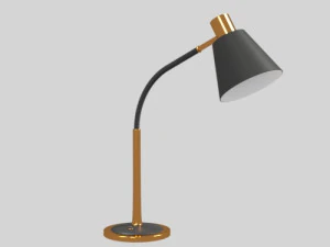 테이블 램프 블랙 - 골드 3D 모델