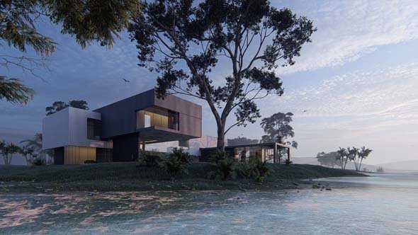 modern beach villa 3D Model .c4d .max .obj .3ds .fbx .stl .blend 