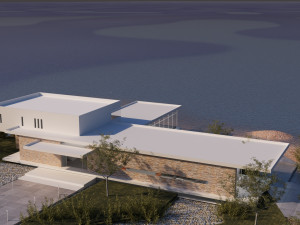 modern beach villa with interior Modello 3D