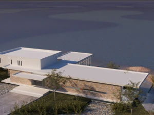 modern beach villa with interior 3D Model