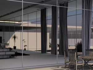 modern beach villa with interior 3D Model