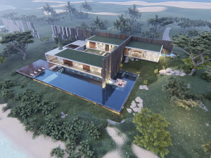 Modern beach house with interior Modelo 3D