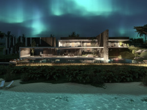 Modern beach house with interior Modelo 3D