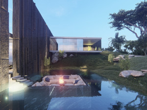 Modern beach house with interior Modelo 3D