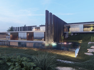 Modern beach house with interior Modelo 3D