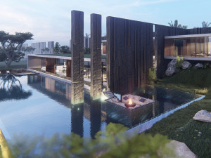 Modern beach house with interior Modelo 3D