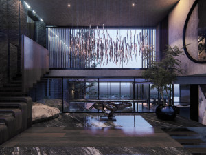 Modern beach house with interior Modelo 3D