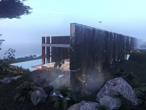 Modern beach house with interior 3D Model