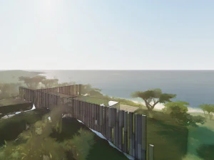 Modern beach house with interior 3D Model