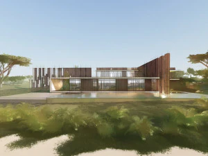 Modern beach house with interior 3D Model