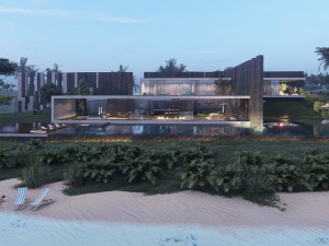 Modern beach house with interior Modelo 3D